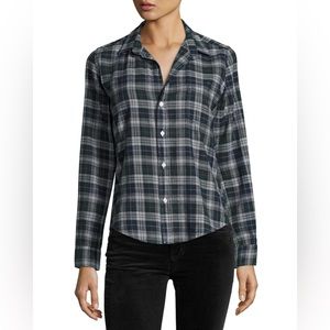 Frank & Eileen Barry Plaid Oxford 100% Cotton Green Long Sleeve Button Shirt